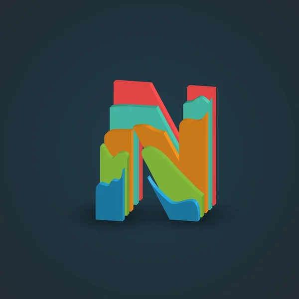 Design colorful letter N — Stock Vector