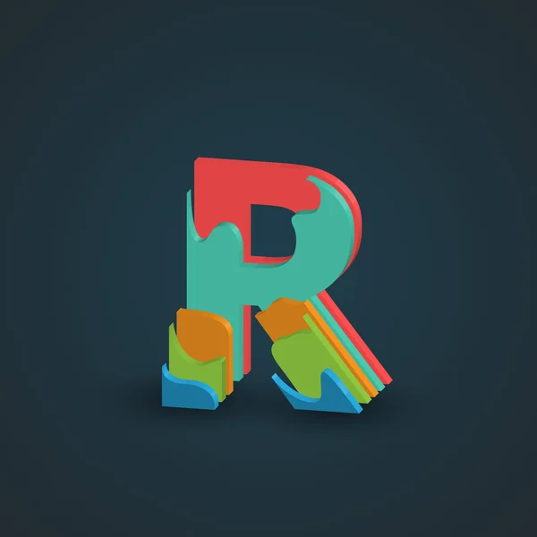Design colorful letter R — Διανυσματικό Αρχείο
