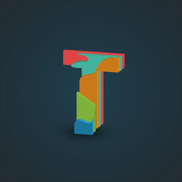 Design colorful letter T — Διανυσματικό Αρχείο