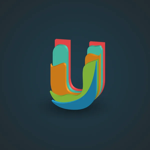 Design colorful letter U — Stock Vector