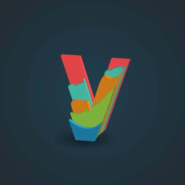 Design colorful letter V — Stockový vektor