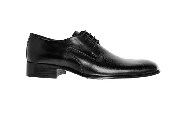 Black leather men's shoe — Stock Photo, Image