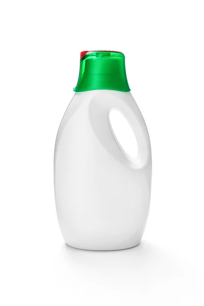 Liquid detergent in a plastic bottle with dispenser — Stock Photo, Image