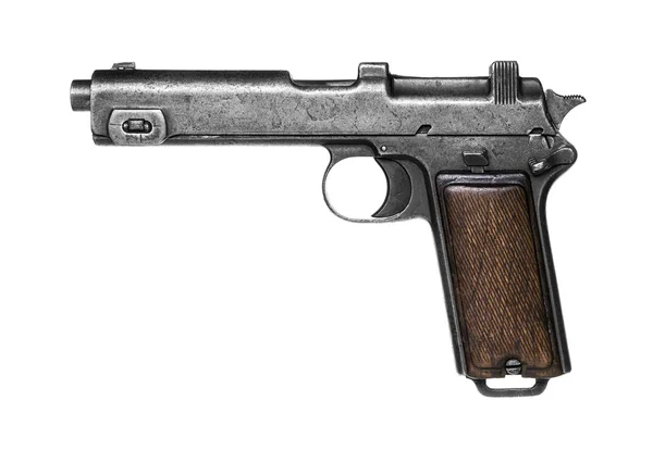 Старый пистолет изолирован на белом — стоковое фото