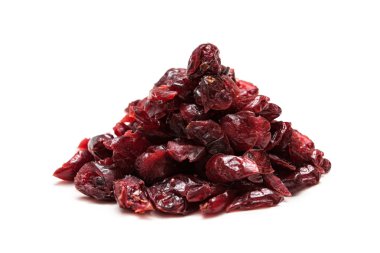 Beyaz üzerine kurutulmuş cranberries