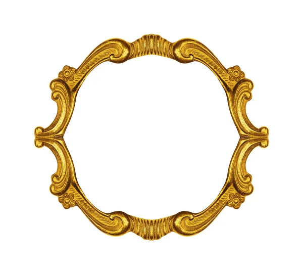 Cornice Vintage Oro Sfondo Bianco Incluso Percorso Ritaglio — Foto Stock