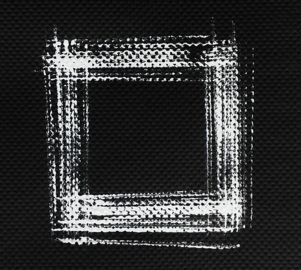 White Square Frame Black Background Hand Drawn Strokes Napkin Tissue — Stock Photo, Image