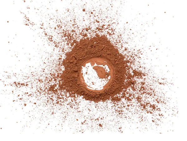 Poeder Van Cacao Witte Achtergrond — Stockfoto