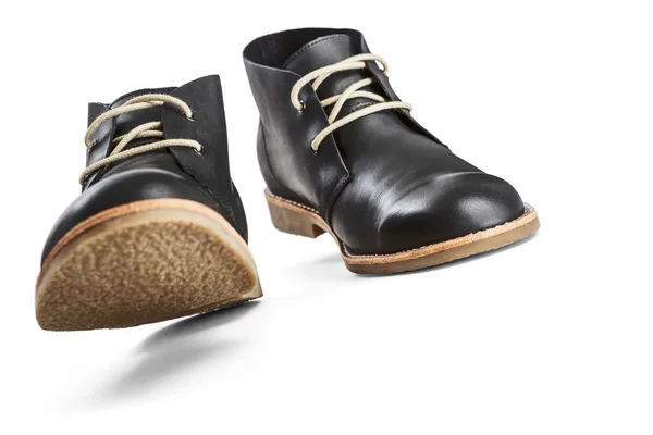 Černá kožená Pánská obuv — Stock fotografie