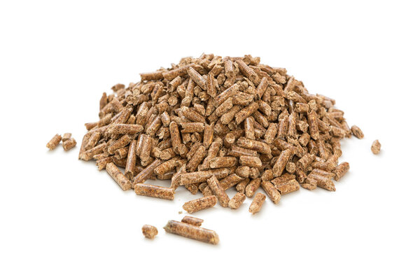 Pile of wood pellets