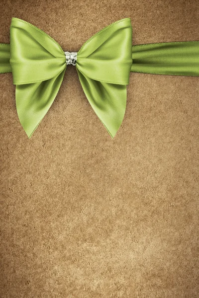 Yeşil doku kağıt ambalaj yay — Stok fotoğraf