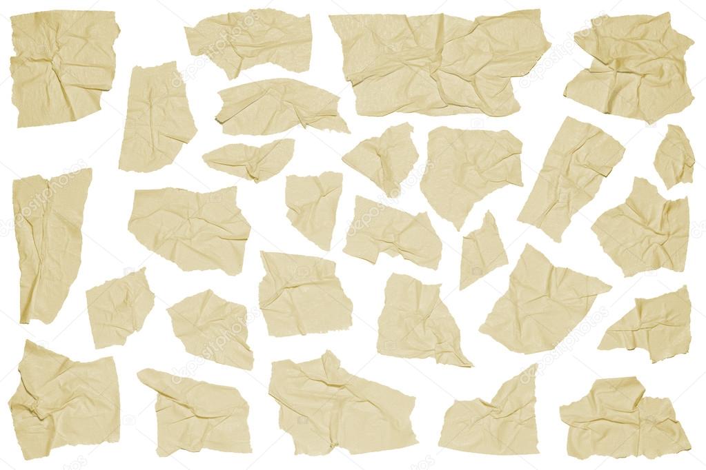 Crumpled pieces of masking tape