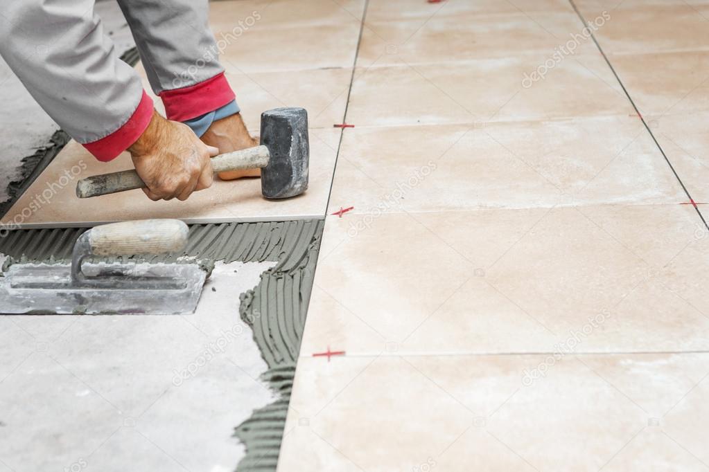 Floor tile installation