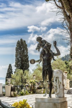 Statue of boy with grapes -Achilleion Palace, Island of Corfu clipart