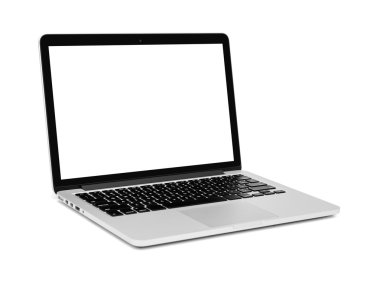Laptop beyaz boş ekran ile