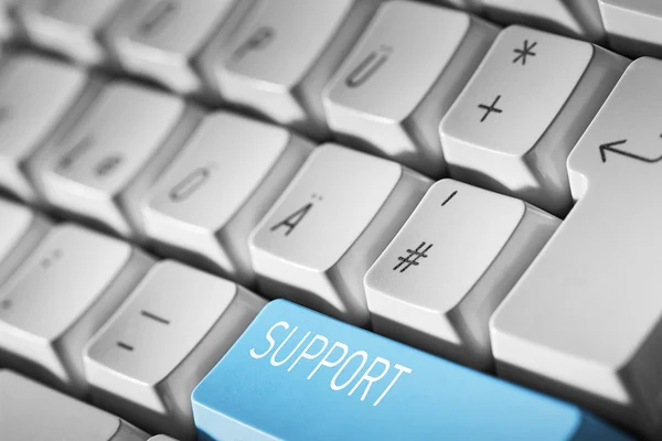 Blue support keyboard button — Stock Photo, Image