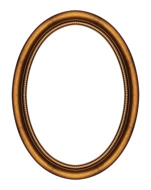 oval çerçeve üzerinde beyaz izole