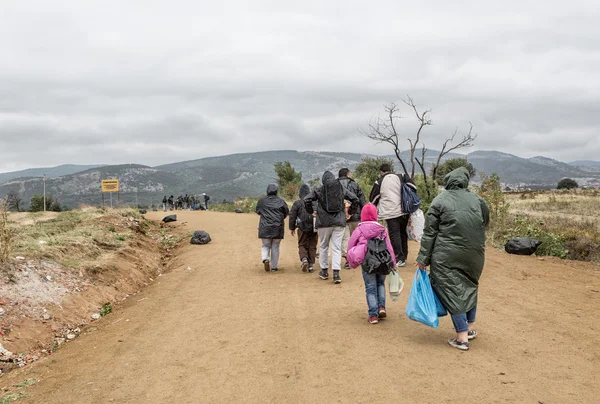 Refugiados a caminho da União Europeia — Fotografia de Stock