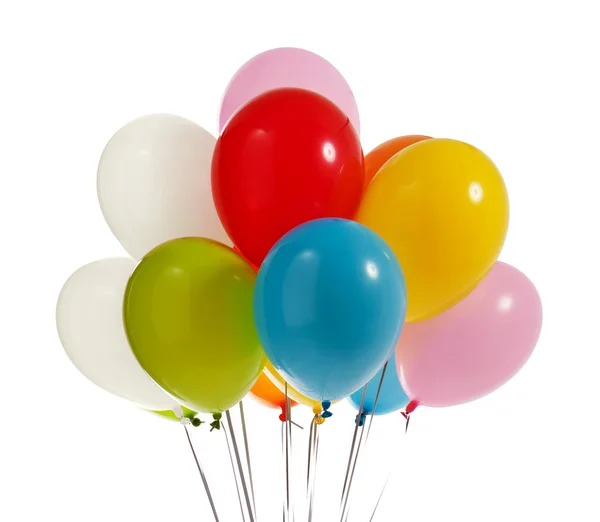 Globos de colores en blanco — Foto de Stock