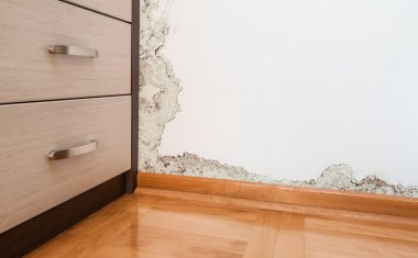 Modern ev içinde bir duvarda rutubet nedeniyle hasar