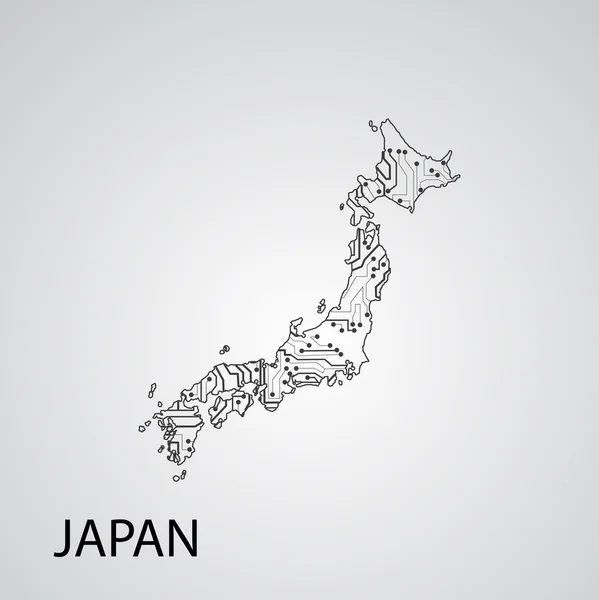 Placa de circuito Japón — Vector de stock