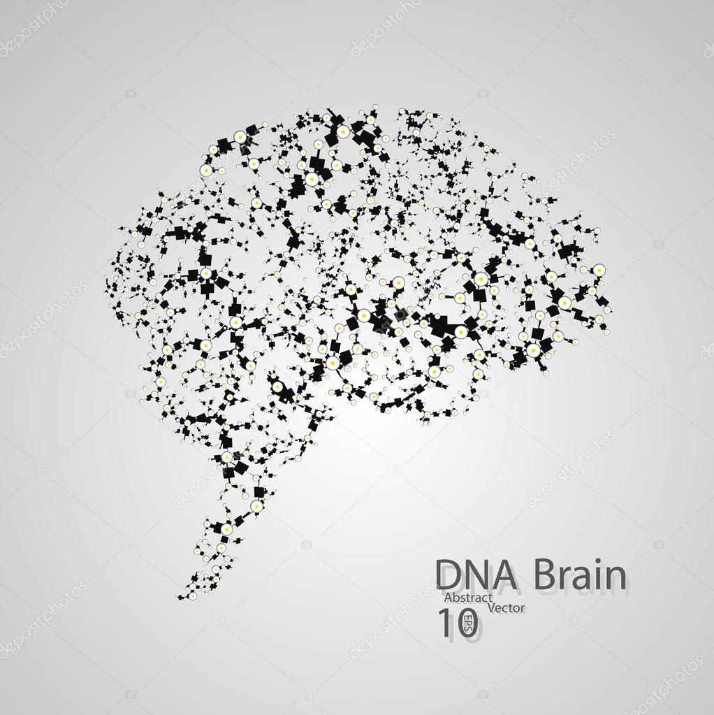 脳の形の分子の立体構造 ストックベクター C Marchenkoyevhen