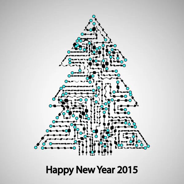 Circuit board, Arbre pour la nouvelle année — Image vectorielle