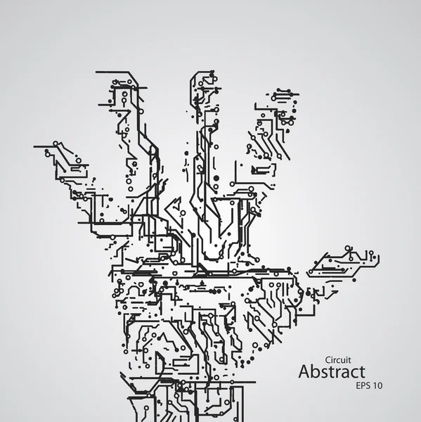 Circuit en forme de paume à main eps10 — Image vectorielle