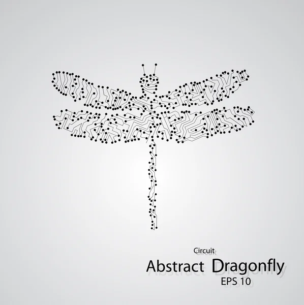 Printplaat dragonfly eps 10 — Stockvector