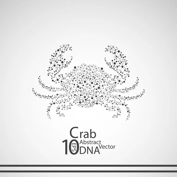 Molecular structure in the form of crab — Stock Vector