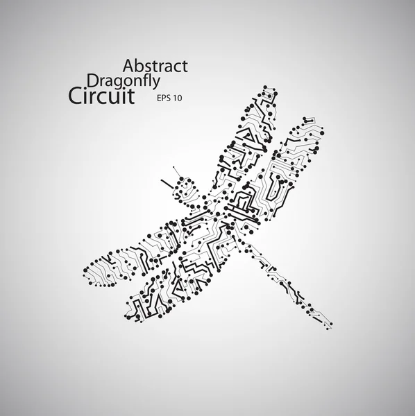 Placa de circuito libélula eps 10 — Archivo Imágenes Vectoriales