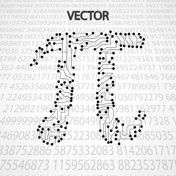 Forma de la tecnología Pi — Vector de stock