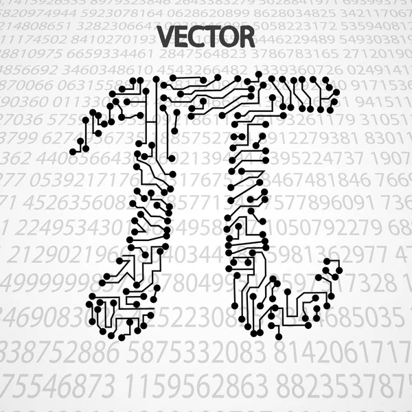 Pi forma de tecnologia — Vetor de Stock