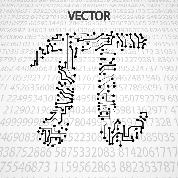 Pi forma de tecnologia — Vetor de Stock