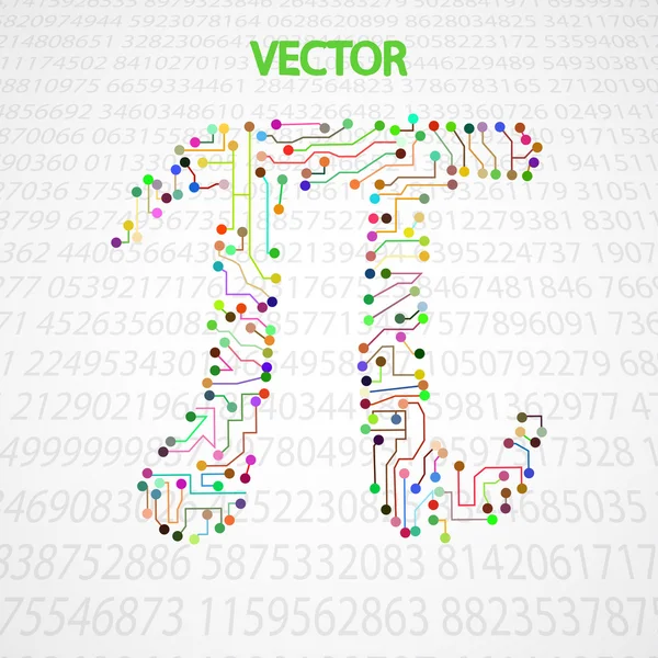 Pi technology shape — Stock Vector