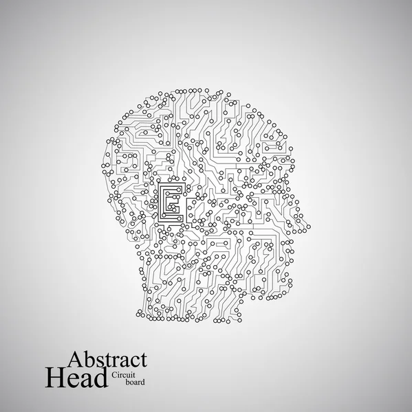 Obvodové desky lidské hlavy eps 10 — Stockový vektor