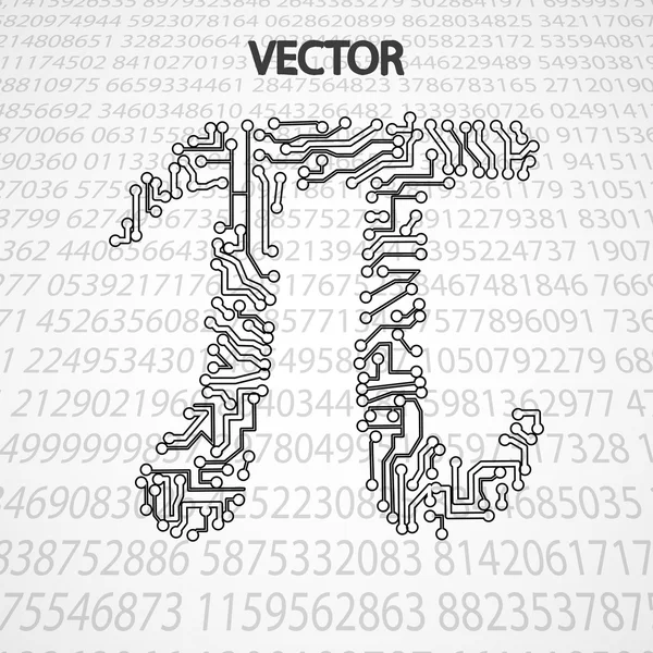 Pi forma de tecnologia — Vetor de Stock