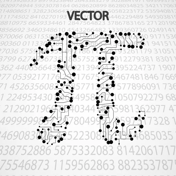 Pi forma de tecnologia — Vetor de Stock