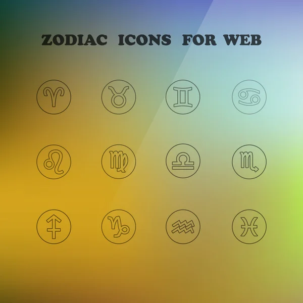 Iconos del zodíaco para su diseño — Archivo Imágenes Vectoriales