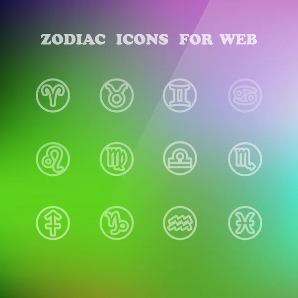 Iconos del zodíaco para su diseño — Archivo Imágenes Vectoriales