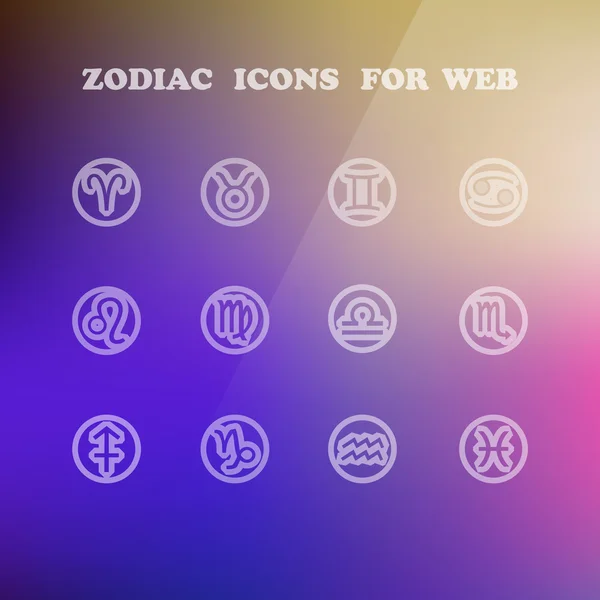 Iconos del zodíaco para su diseño — Archivo Imágenes Vectoriales