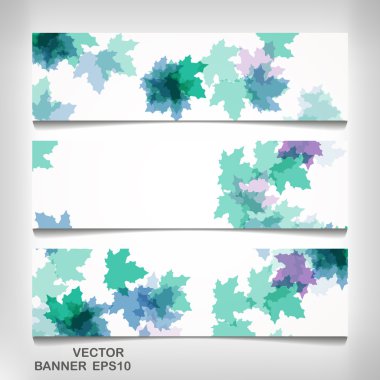 Afiş kümesi renkli sonbahar yaprakları