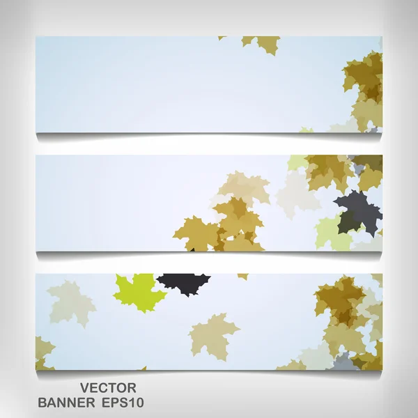 Reeks van kleurrijke herfst bladeren banners — Stockvector