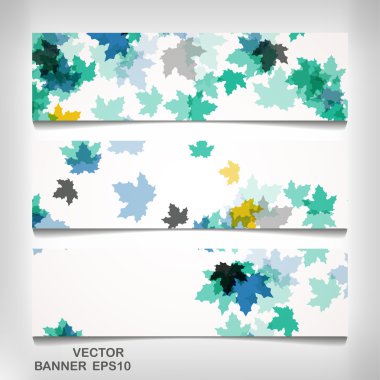 Afiş kümesi renkli sonbahar yaprakları