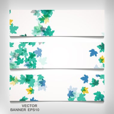 Afiş kümesi renkli sonbahar yaprakları