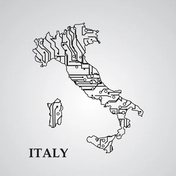Placa de circuito itália — Vetor de Stock
