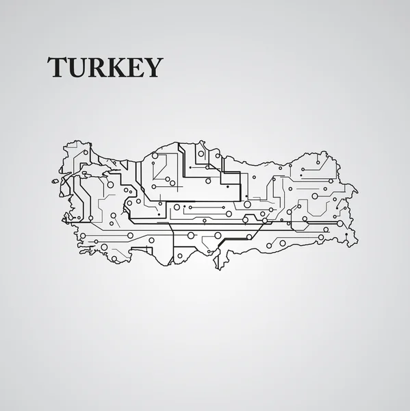 Circuit board Turkey — Stock Vector
