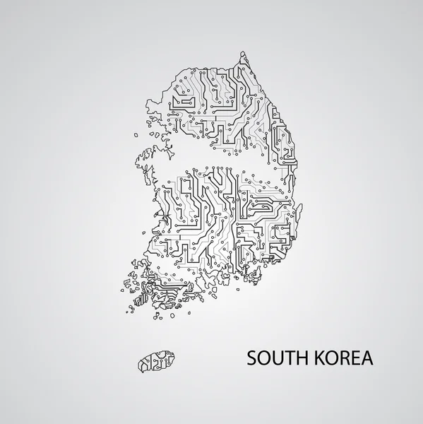 Printplaat Zuid-Korea — Stockvector