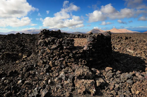 Volcanic mountains at Lanzarote Island, Canary Islands, Spain — Stock Photo, Image