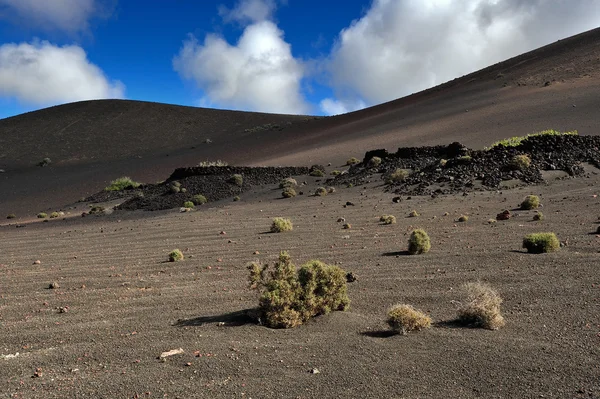 Vulkaniska berg på lanzarote island, Kanarieöarna, Spanien — Stockfoto